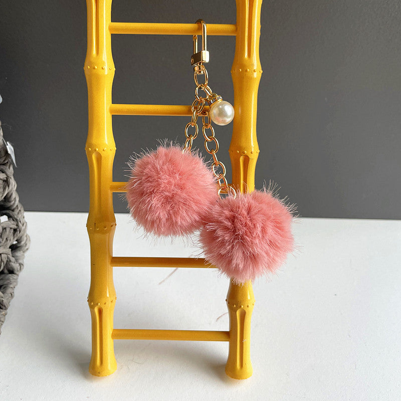 Wholesale Cute Pearl Candy Plush Ball Bags, Keychain Pendants